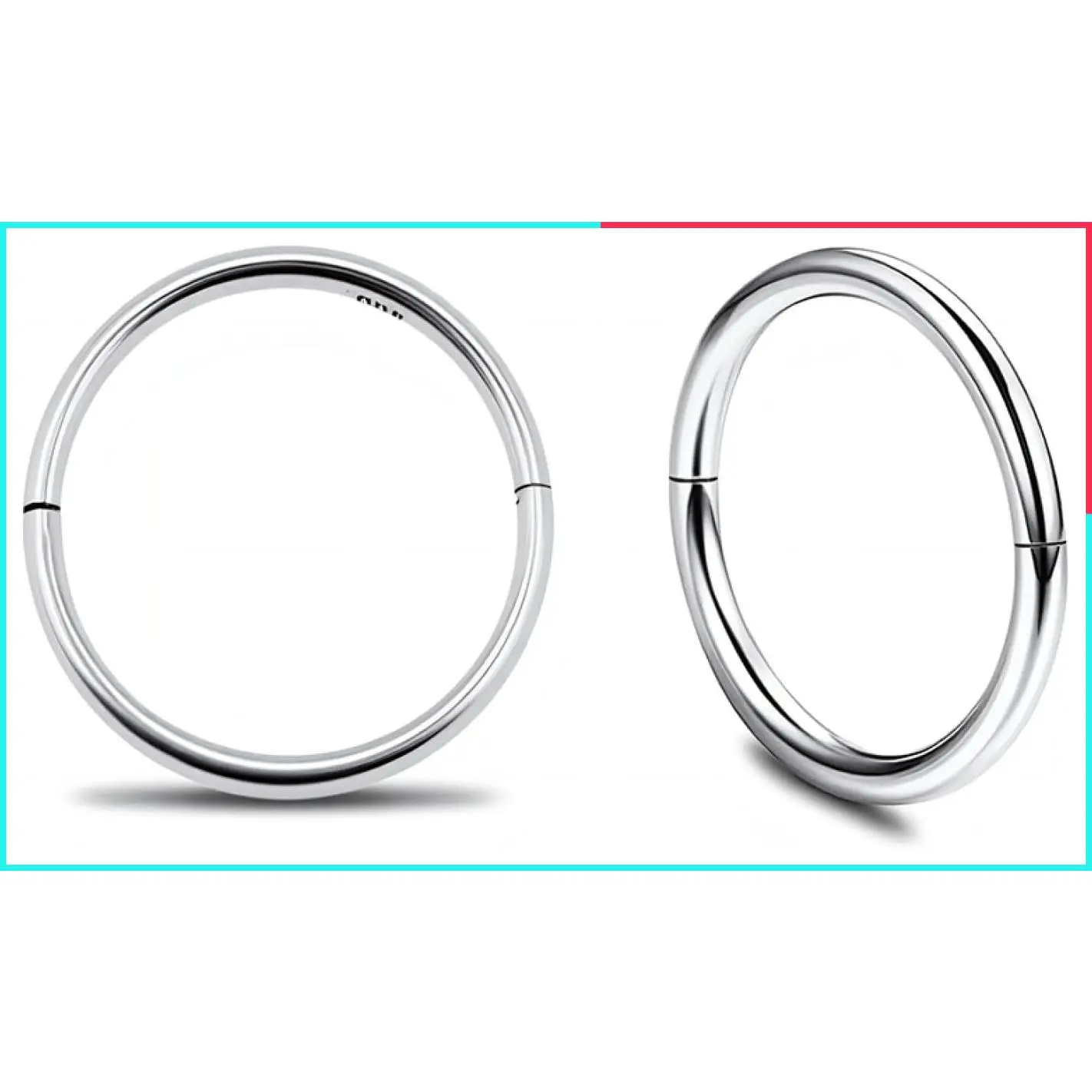 925 Sterling Silver Seamless Sleeper Hoop Clicker Earrings - Hypoallergenic 18G Hinged Hoops for Continuous Wear (8mm to 14mm) - Unisex Body Jewelry for Women Men