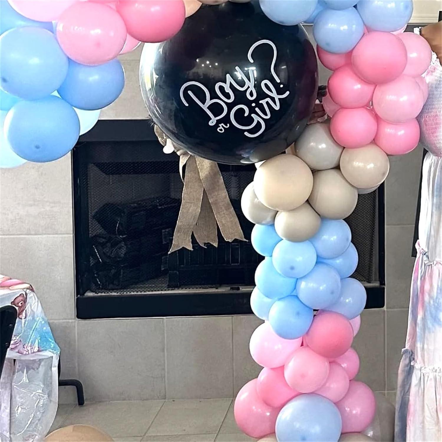 Blue Balloon Set 48 Pieces, Latex Balloons with Matching Glitter Balloons, Ideal for Gender Reveal Party, Baby Shower, Birthday Party