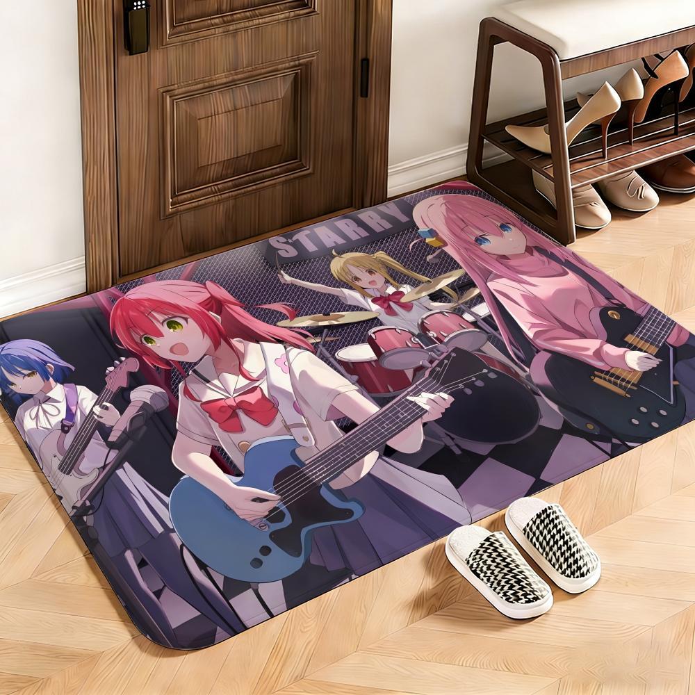 Music Bocchi the Rock! Floor Mat This soft flannel mat provides a cozy Soft flannel mat with quick water absorption, non-slip and durable. Easy to clean, ideal for bathroom and entryway use.
