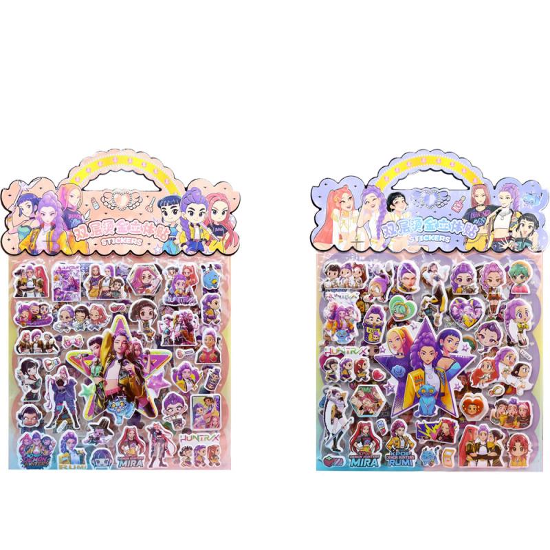 2PCS KPop Hunters Anime Laser Cut Stickers Tiger Rumi Mira Zoey Fan Gift Decoration