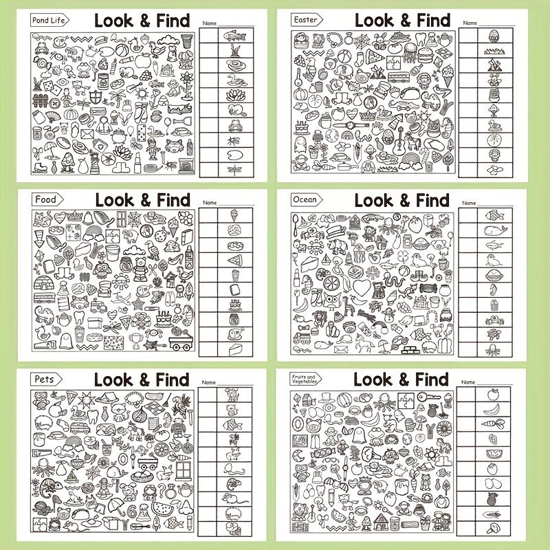 Children'S Interactive Find And Find Coloring Book - Find Games, Hidden Object Pictures And Matching Exercises, Improves Concentration And Fine Motor Skills, Christmas Gift, Paper Material, No Batteries Required, Educational Playtime, Fun Design.