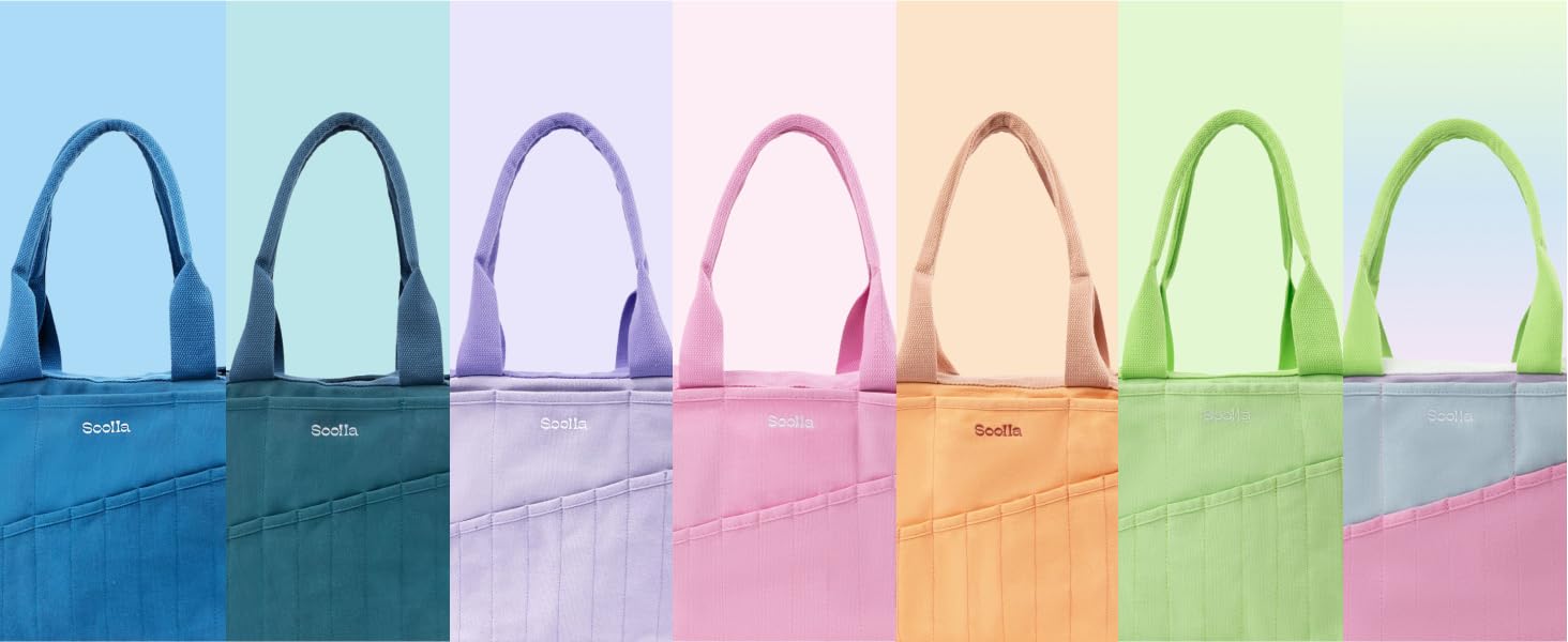 Bag: Pottery Tool Bag, Art Supply Storage, Knitting Yarn Organizer, Crochet Projects, & Washable Craft Tote, 30 Pockets, 25+ Canvas Colors, Student Artist Gift (Cinnamon)