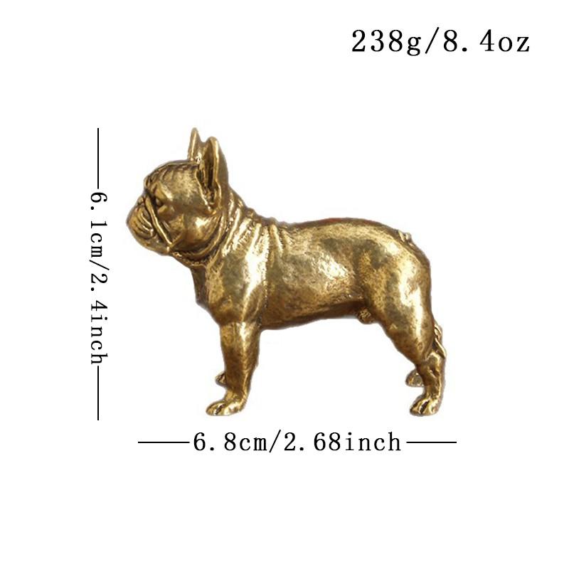 Brass Puppy Figurine Statue, Bull Terrier Metal 3D Model Decorative Item, Solid Vintage Puppy Ornament, Home Decoration Accessory