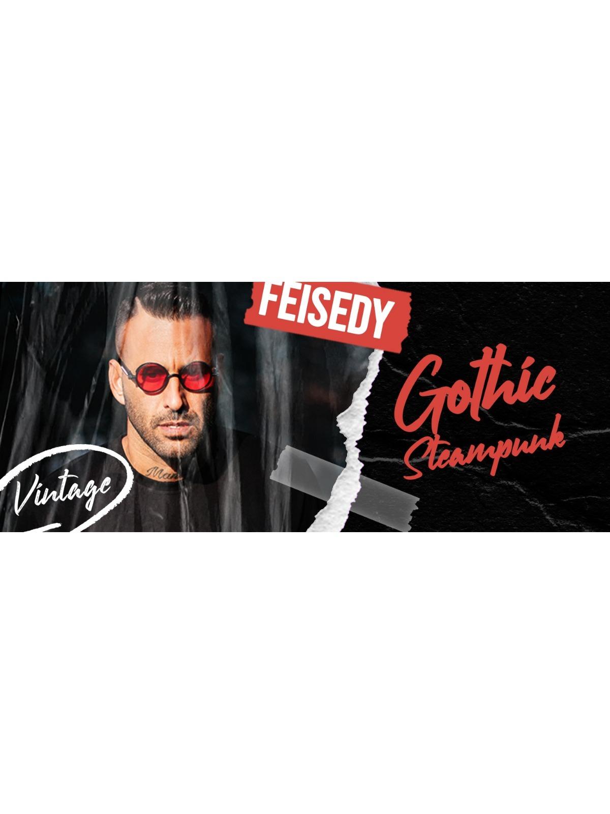 FEISEDY Retro Gothic Steampunk Sunglasses Round Metal Frame Punk Circle Inspired Shade Men B1857