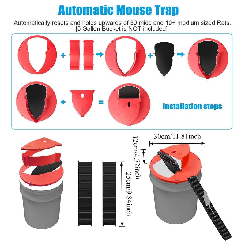 🐁Flip N Slide Bucket Lid Mouse Trap,🏠Mouse Traps Bucket for Indoor and Outdoor Use - Mouse Traps Indoor for Home - Multi-Catch, Auto-Reset, Humane or Lethal Rat Trap - ABS Material -Reusable Mouse Trap 🐁Flip N Slide Bucket Lid Mouse Trap,🏠Mouse Traps Bucket for Indoor and Outdoor Use - Mouse Traps Indoor for Home - Multi-Catch, Auto-Reset, Humane or Lethal Rat Trap - ABS Material -Reusable Mouse Trap