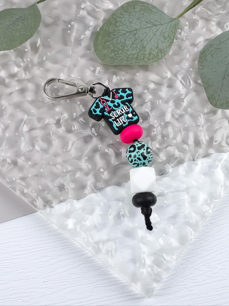 Cute Beaded Design Keychain, Novelty Keychain for Women & Men, Fashion Accessories for Daily Bag, Key Decor, Thoughtful Gifts for Healthcare Workers, Handmade Keychain