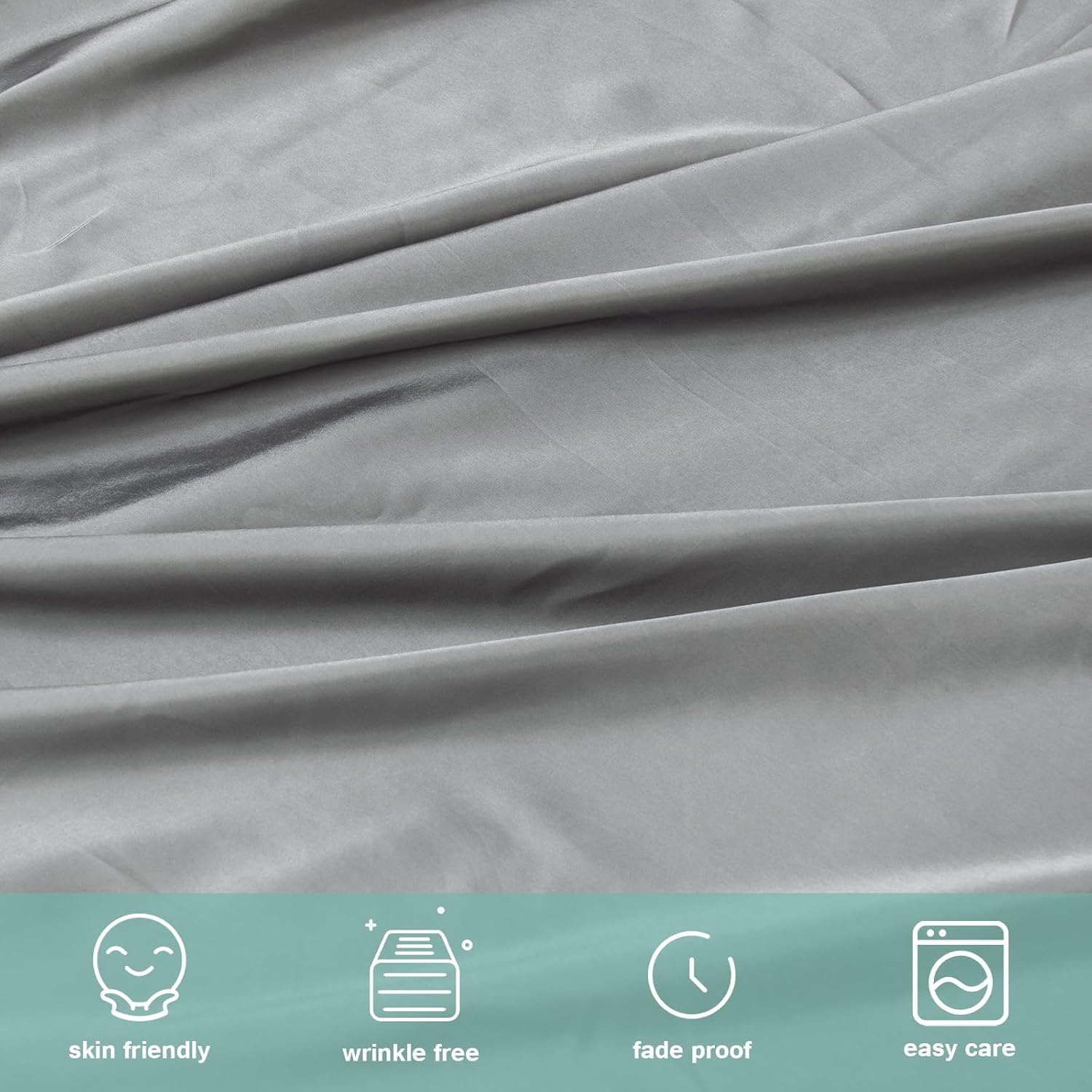 4-Piece Extra Deep Pocket Cooling Satin Sheet Set Air Mattress, Solid Color Luxurious Silky Summer Bedding Set, 1 Fitted Sheet 1 Flat Sheet 2 Pillowcases #TiktokShopSpringGlowUp