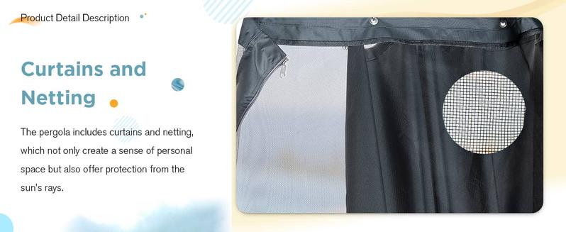 EROMMY Louvered Pergola Outdoor Hard Top Pergola with Aluminum Frame and Adjustable Metal Rainproof Roof for Garden & Patio, Curtains and Netting Included, Gray-Black,White