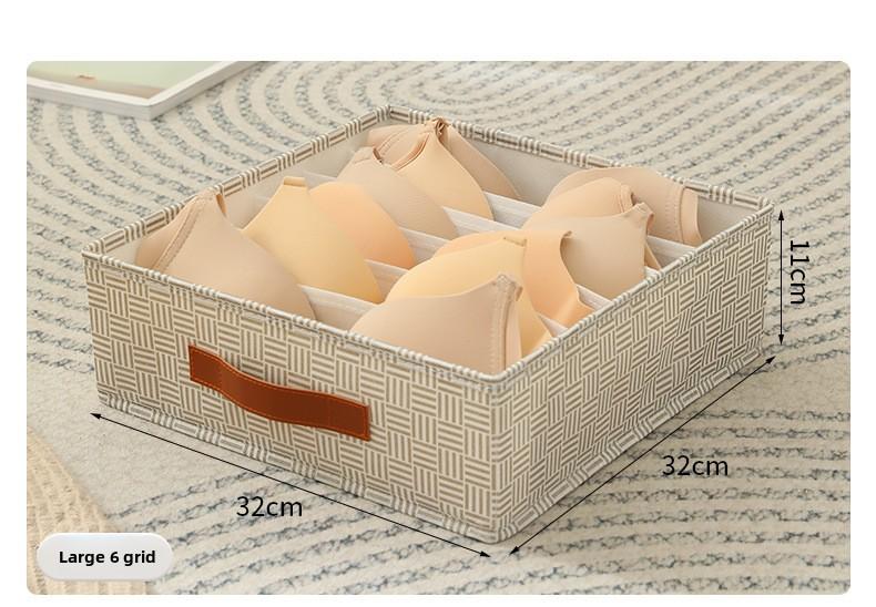 Underwear Drawer Organizer, 6/7/20 Grid Bra Panty Socks Storage Box, Foldable Lingerie Divider for Bedroom Dorm Closet