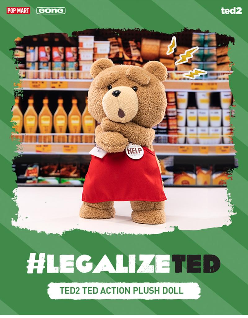 POP MART ted2 ted action plush doll
