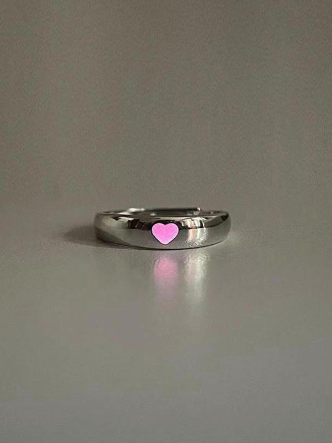 Luminous Love Couple Rings, Luminous Promise Rings, Adjustable Couple Rings, Suitable for Couples, Wedding Anniversary, Christmas, Valentine's Day Gifts for Boyfriends and Girlfriends, Wedding Promise Gifts to Light Up Romantic Night, Gift Jewelry