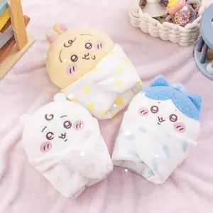 Cute Chiikawa Baby Swaddle Plush Keychain Usagi Hachi Small Mascot Soft Doll Bag Charm Gift for Fans and Collectors