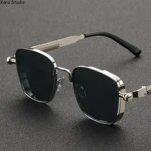 2026 Trendy Men's Polarized Sunglasses - Premium Alloy Box-Shaped Contemporary Frame, Anti-Ultraviolet Anti-Glare Lenses, Punk Fashion Eyewear for Driving & Outdoor Wear, Durable Comfortable High-Quality Shades, Men's Sunglasses, Alloy Men's Sunglasses