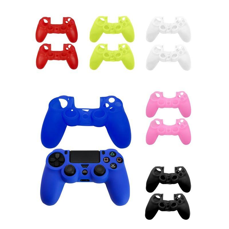 2PCS, PS4 game controller silicone protective cover, suitable for PS4 controller, silicone protective cover, non-slip and drop-resistant design, durable, suitable for gamers accessories