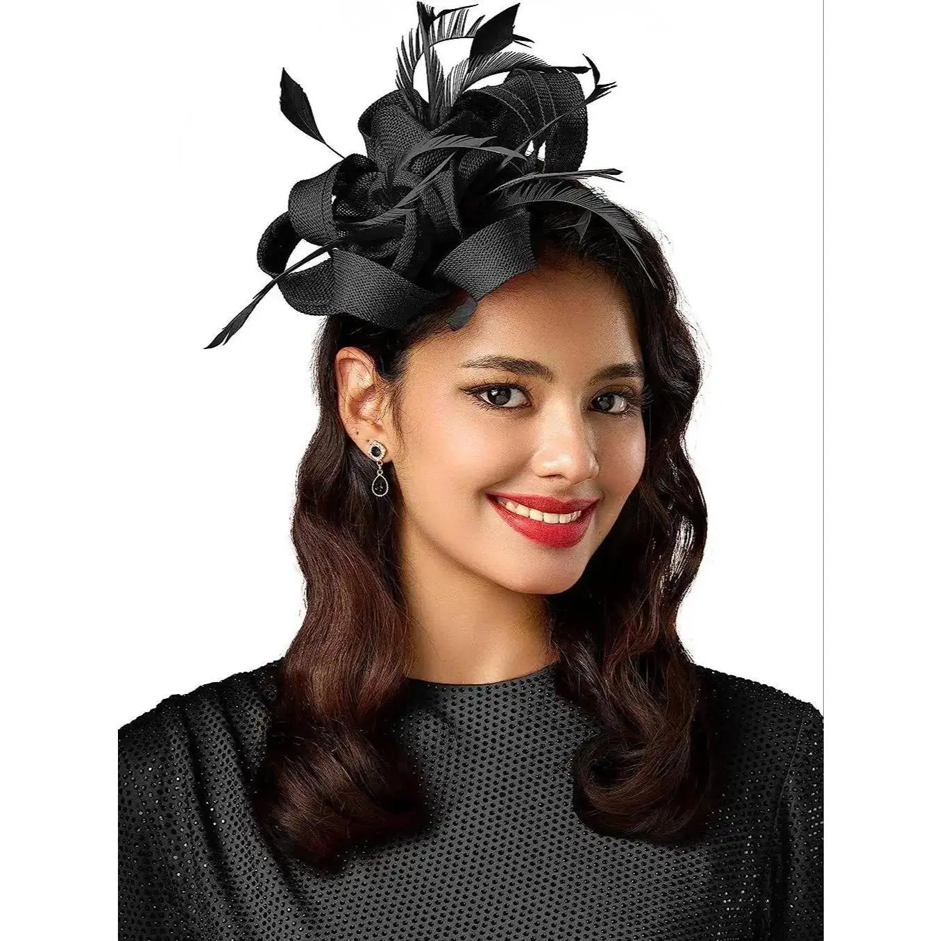 Tea Party Flower Fascinators Kentucky Derby Ascot Race Fascinators Wedding Cocktail Feathers Ribbon Fascinator Hats for Women