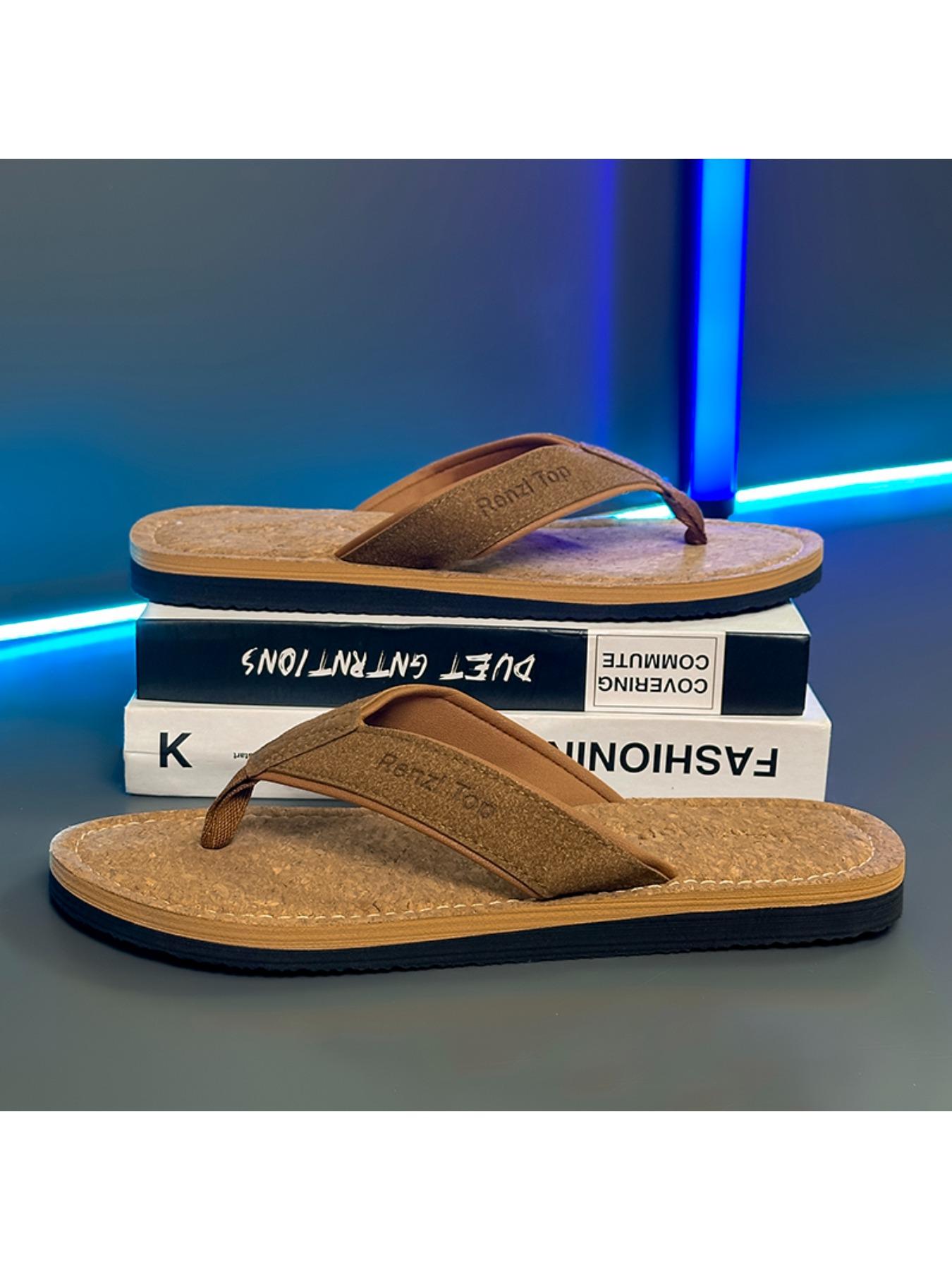 Summer Men's Sandals, Casual Y-Strap Eva Slippers, Lightweight Outdoor Beach Shoes, Indoor Home Footwear, Comfortable and Stylish