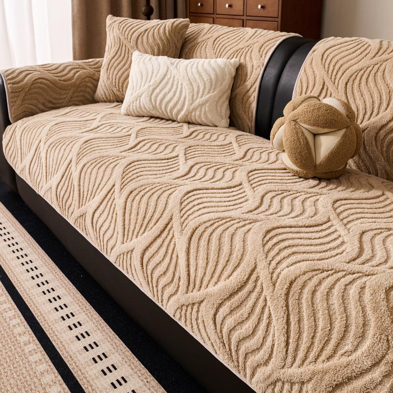 Plush Sofa Cushion Cover, Pet-Friendly Washable Protector, Soft Sofa Protector, Universal All-Season Use, Office Bedroom Living Room Decor