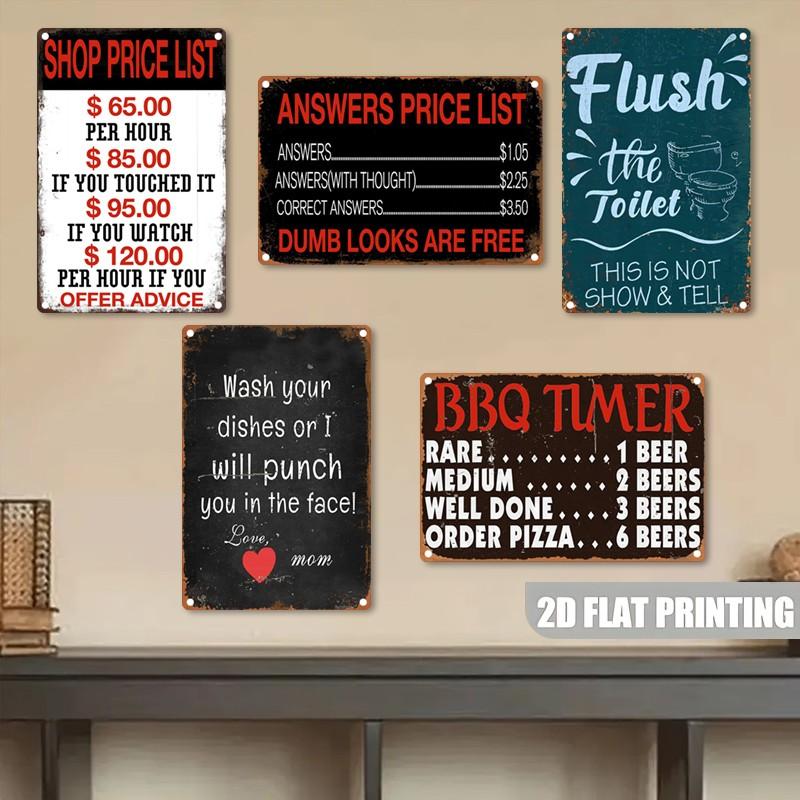 Vintage Aluminum Wall Decor, 8x12 Inch Handwritten Metal Sign, Durable Indoor/outdoor Decoration, Humorous Gift for Home, Kitchen, Garden, Bathroom