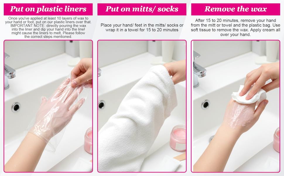 200 Disposable Larger-Size Thicker Paraffin Bath Liners, Plastic Covers for Hands/Feet, Beauty & Personal Care Hand-Foot Care Accessory