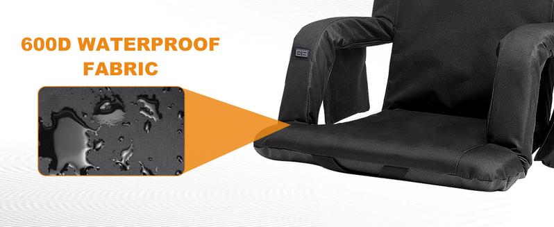 Lilypelle Double Heated Stadium Seat Bleacher Seat with Back & Arm Support, Portable 6 Reclinng Positions Stadium Seating for Bleachers, Bleacher Seats for Sports Events, Outing, Travelling, Hiking