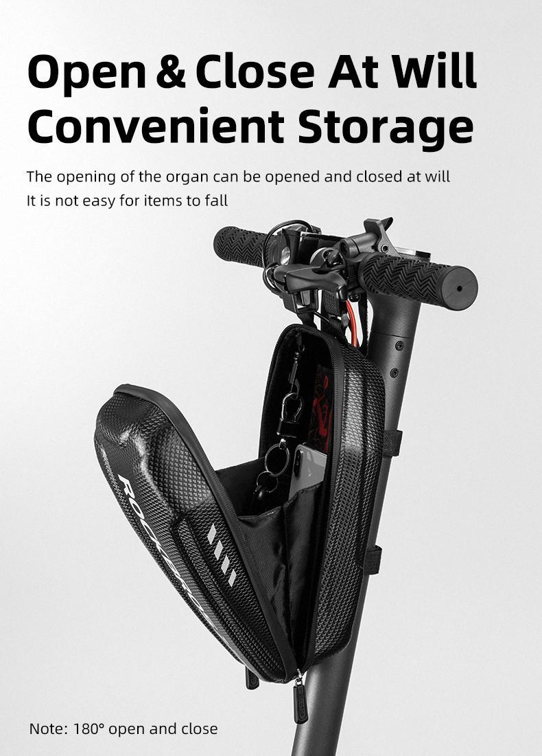 ROCKBROS Scooter Storage Bag Scooter Front Hanging Bag Waterproof Scooter handlebar Bag Folding Bike EVA Hard Shell Scooter Frame Bag