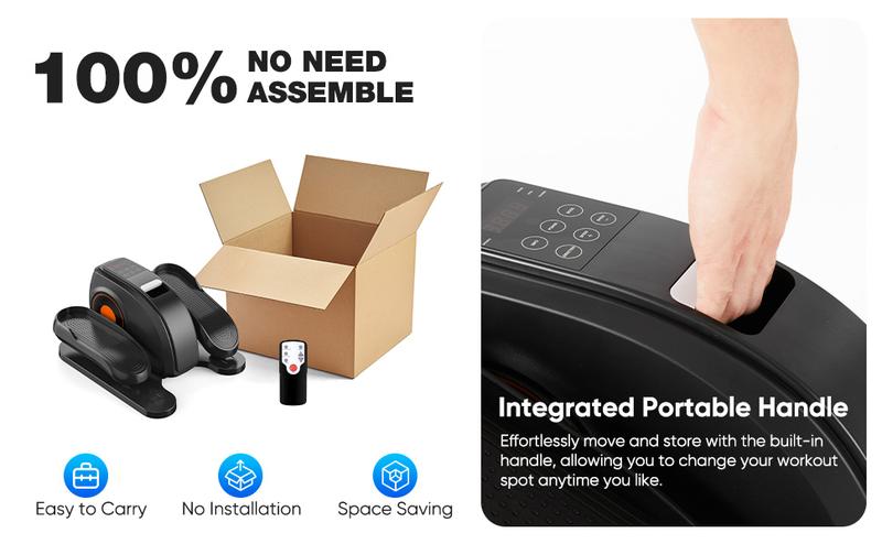 Under-Desk Elliptical Machine – Compact, Quiet & Portable Pedal Exerciser with Adjustable Speed, LED Display, Ideal Mini Elliptical for Home or Office Workout