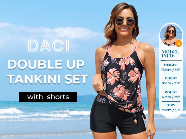 Daci Tankini Swimsuits for Women - Two Piece Bathing Suit Tummy Control Swimming Suits with Shorts Swimwear SwimWeek summervibes Daci Tankini Swimsuits for Women - Two Piece Bathing Suit Tummy Control Swimming Suits with Shorts Swimwear SwimWeek summervibes