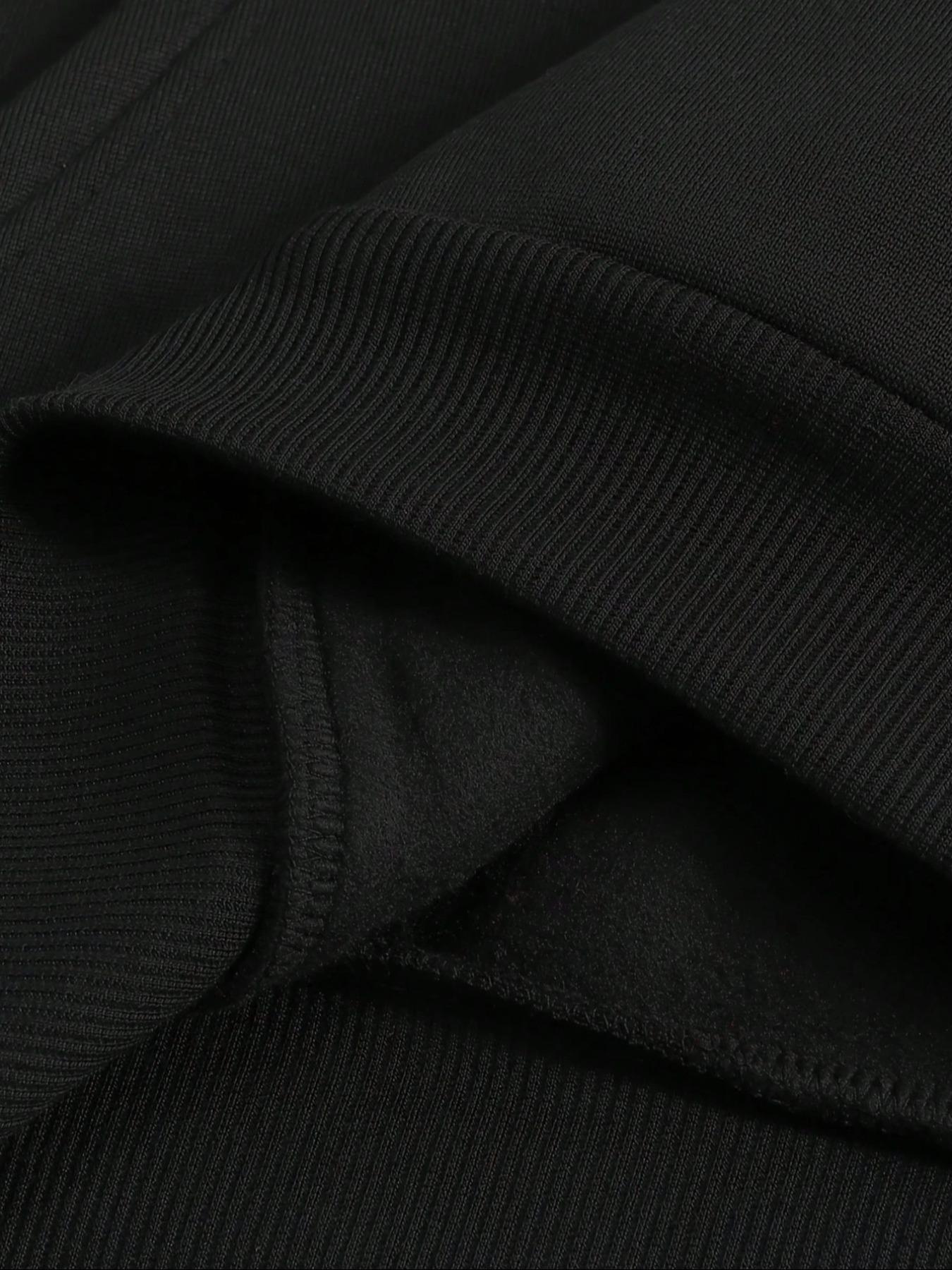 TikTok Trending American City - Themed Streetwear Set, Black Hoodie & Pants with Statue of Liberty and Los Angeles Graphic Print,  Ideal for Edgy Outfits During TikTok Shop Black Friday Sales and Christmas Gift Ideas