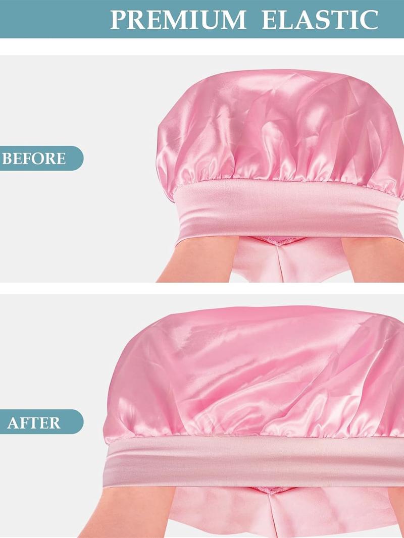 Women's Long Adjustable Hair Bonnet Satin Sleep Cap, Casual Fitted Hair Protection Hat, Suitable for Long Curly Hair, All Seasons Wear