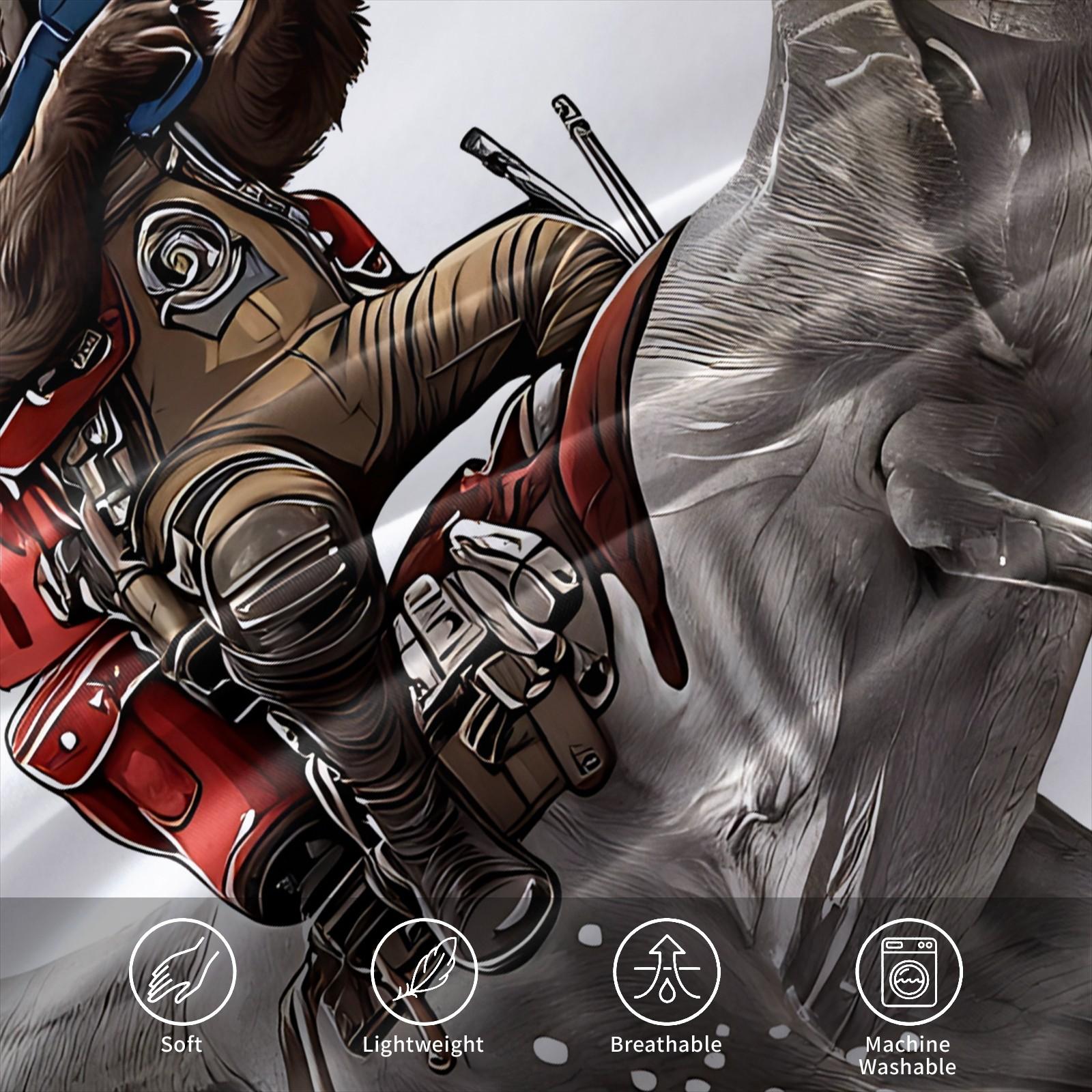 3Pcs Raccoon Dinosaur Duvet Cover Set, 1 Duvet Cover + 1/2 Pillowcases, 3D Cartoon Animal Bedding for Kids, Soft Microfiber Japanese Wave Print Bed Set, Perfect Gift for Dinosaur & Raccoon Lovers