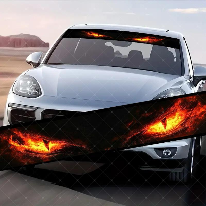 Unique Devil Eye Car Windshield Sticker, Decorative Vinyl Decal, Vehicle Exterior Decoration, Scratch Cover Waterproof UV Protection, Fits All Cars