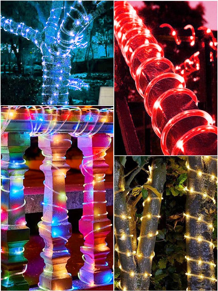 Solar Rope Light 33FT IP65 Multicolor Weatherproof Outdoor LED Copper String Light 100 LEDs 8 Modes for Christmas Party Garden Porch Yard Home Wedding Vacation New Year Decorations