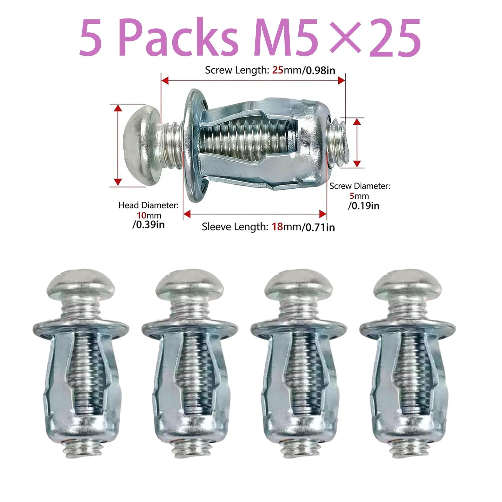 Heavy Duty Bolt Hollow Door Anchors Toggle Bolts for Drywall, Carbon Steel Expansion Screws Set, Expands Behind Wall for Cabinets Walls, Bolt Anchors for 0-5mm Thin Doors Drywall Caravan Walls, Easy Install Multi-Purpose Anchors