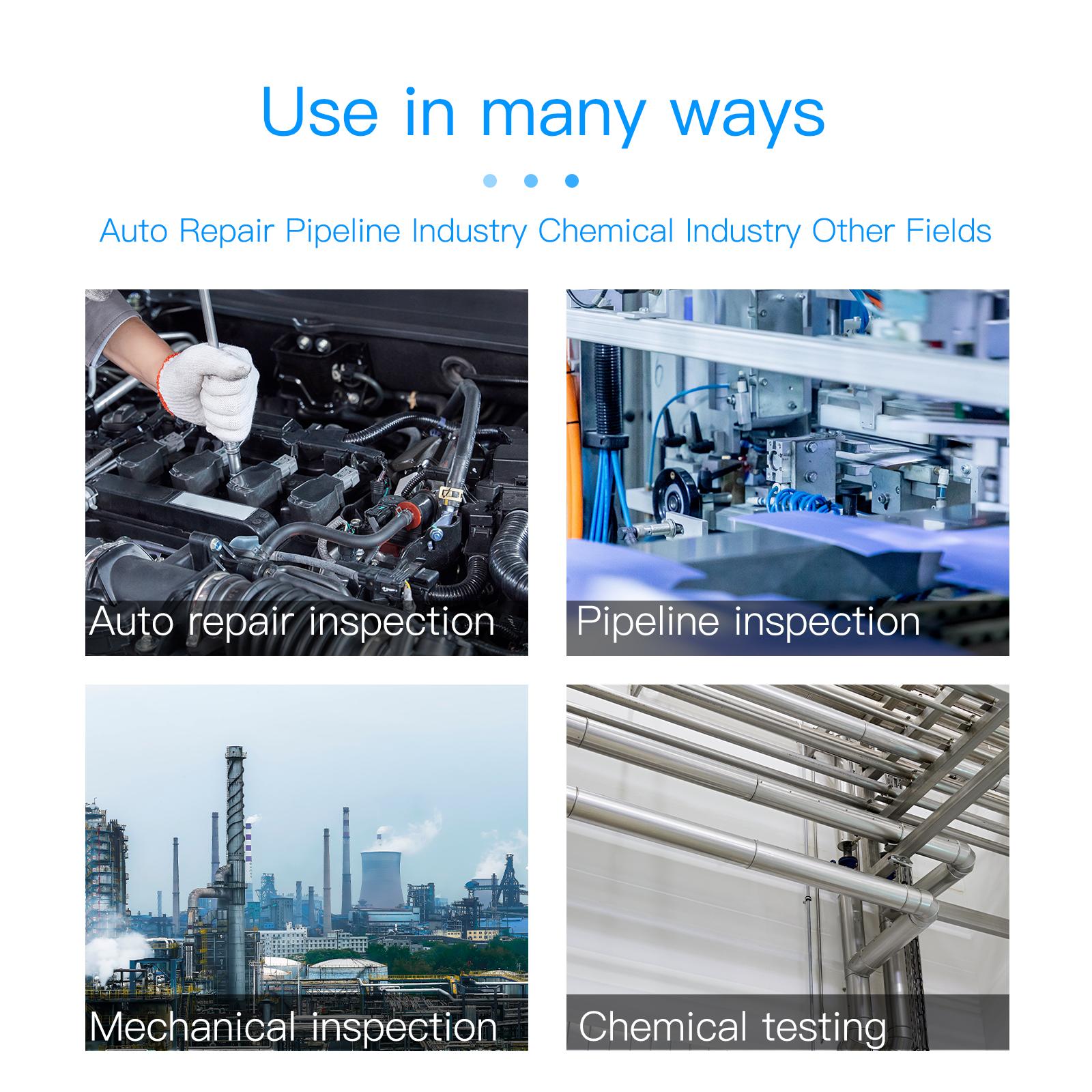 Borescope Triple Lens Sewer Inspection Camera with 32.8ft Semi-rigid Cable, 1080P HD Endoscope Camera with Light, IPS Screen Industrial Endoscope, IP67 Drain Camera Snake