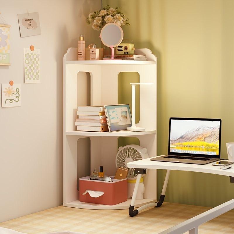 1pc Dormitory Desktop Corner Storage Rack, Standing Angle Shelf, Corner Wall Shelf, Bedside Multi-Layer Organizer, Super Stable Corner Shelves, Bookshelf Storage