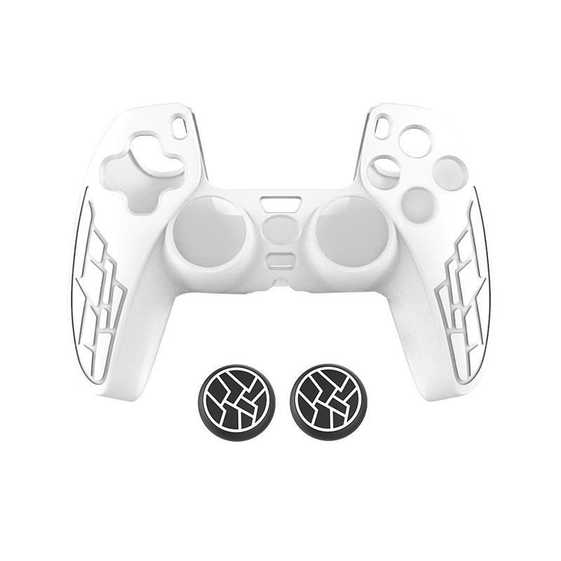 Ps5 Controller Protective Case, Silicone Thumb Grip, Perfect Fit, Includes Two Joystick Caps and Stickers, Shockproof Washable Gift
