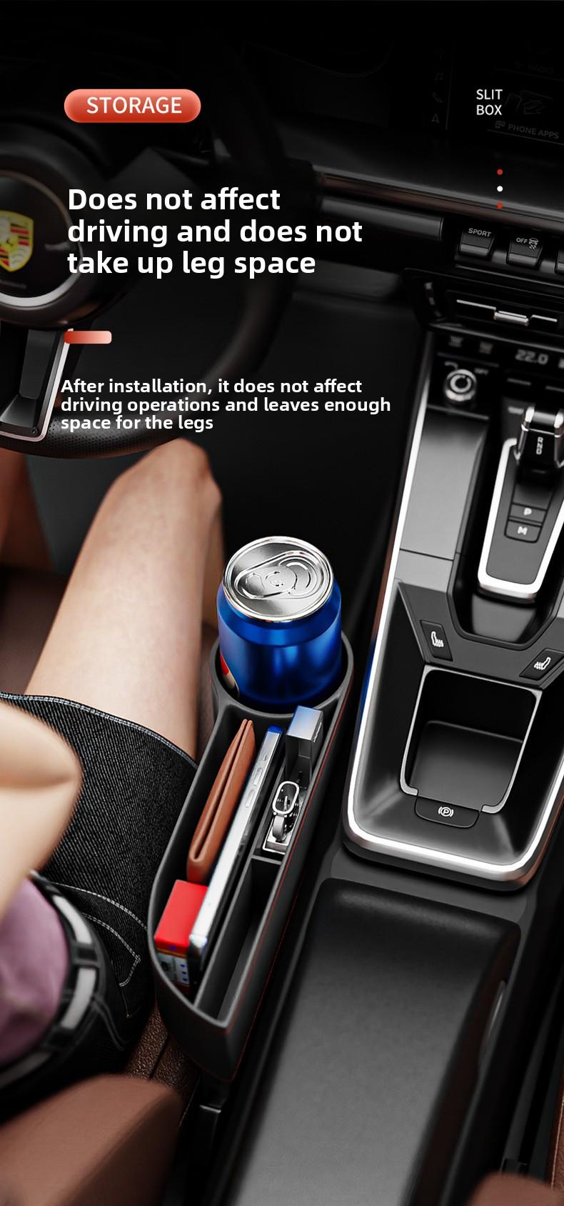 Car Seat Side Storage Box Car Interior Organizer Bag Car Gap Filler for Phone Keys Wallet Car Accessories Auto Interior Decoration Black Tech Car Gadget Car Seat Pocket Organizer for Car Storage Solut
