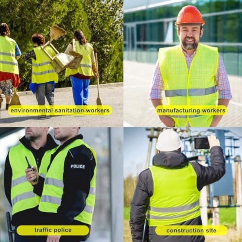 High Visibility Reflective Safety Vest for Men and Women, Durable Cotton Blend, Ideal for Construction Sites and Outdoor Activities