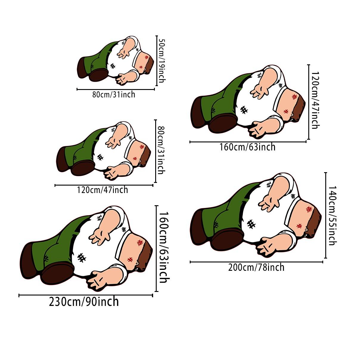 Cartoon Character Design Floor Mat, 1 Count Cute Soft Plush Non-Slip Washable Floor Rug Carpet for Home Living Room and Bedroom Decor Fluffy Area Rug