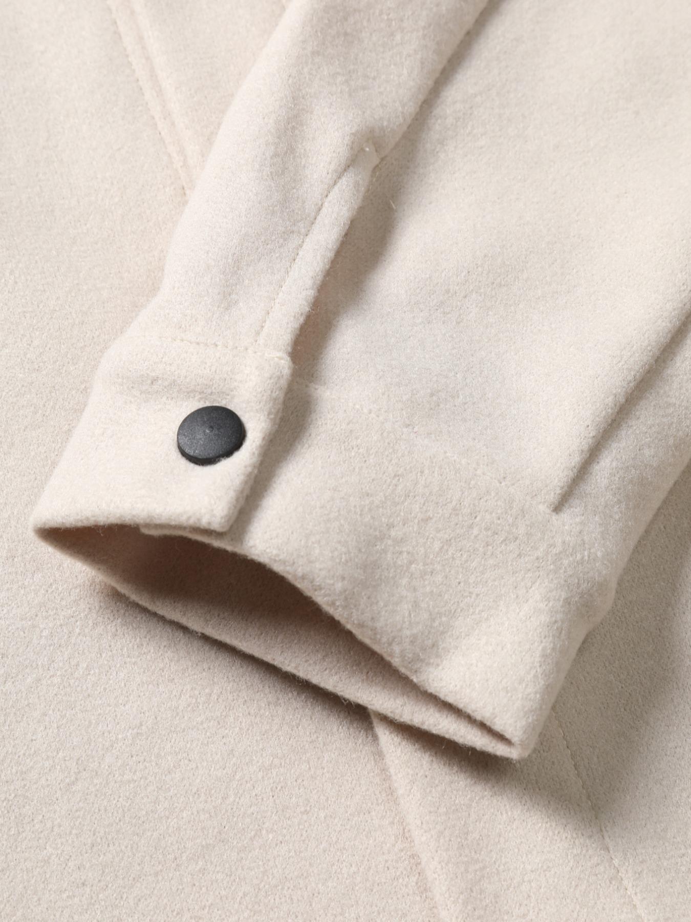 Men's Woven Jacket Coat Autumn Winter Casual Fitted Long Sleeve Button Front Shirt Pocket Design for Daily Wear & Outdoor Activities