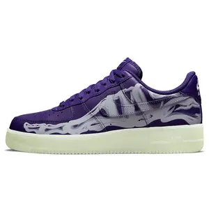 Nike Air Force 1 '07 Skeleton QS Purple Low-Top Streetwear Sneakers Unisex Verifiable, with credentials and supporting global authentication