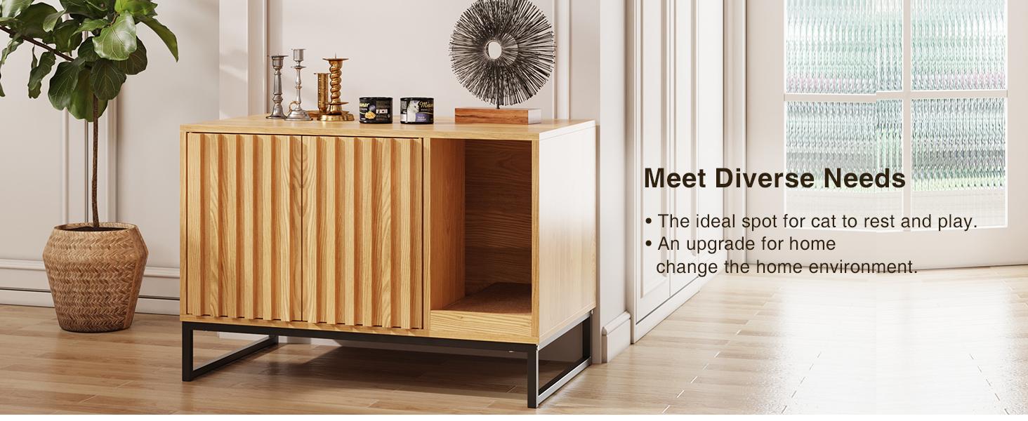 Vabches Litter Box Enclosure,Modern Cat Litter Box Enclosure Furniture Hidden Litter Box with Cat Scratch Pad, Cat Washroom Cat House End Table, Entryway Bench for Livingroom Vabches Litter Box Enclosure,Modern Cat Litter Box Enclosure Furniture Hidden Litter Box with Cat Scratch Pad, Cat Washroom Cat House End Table, Entryway Bench for Livingroom