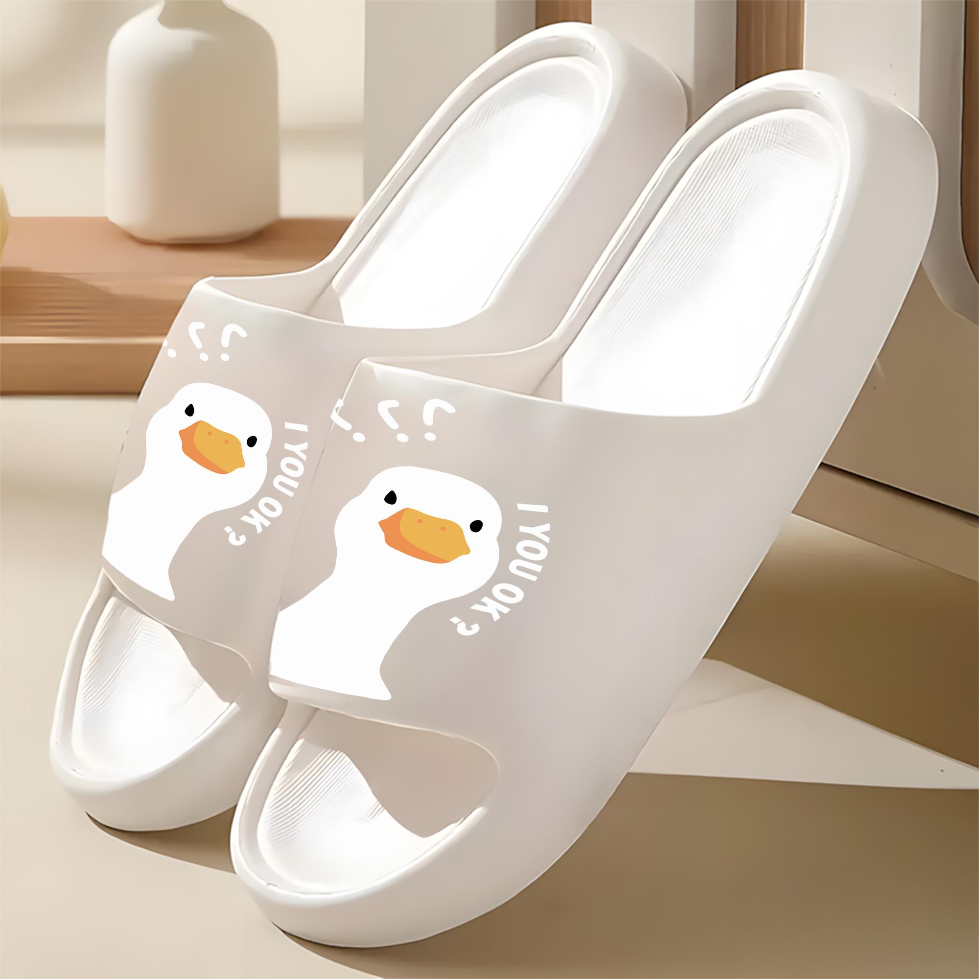 Cute Duck Face Slippers for Women Men Cartoon Animal Indoor Home Non-slip Soft Sole Comfy Warm Plush House Slippers Funny Novelty Winter Bedroom Shoes Gift for Adults Teens