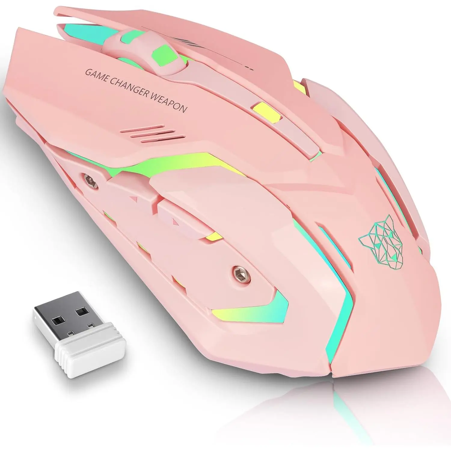Wired Gaming , Optical Gaming Mice with 7 Color LED Backlight, 4 DPI Settings Up to 3600 DPI  Wired USB  for Laptop/, 6 Buttons, Black