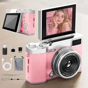 Flip Screen Retro Camera for Girls, Cute Pocket Digital Camera with Filters, Compact Camera, Y2K Vintage Student Camera, Entry-Level Beginner Digital Camera with Memory Card, Vintage Cameras, Perfect Gift for Christmas, Back to School & New Year