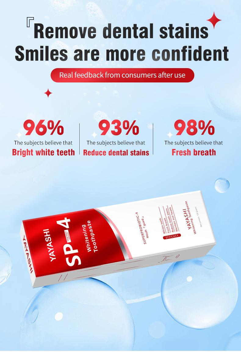 YAYASHI SP-4 Ultra Probiotics Whitening Toothpastes,Deep Cleansing for Coffee Stain,Tea Stain,Wine Stain, Bad Breath,Oral PH Balance healthy toothpaste pasta dental oral health natural oral oral health management