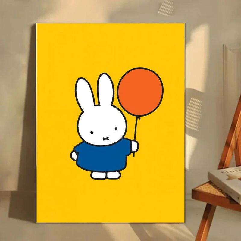 Cute Classic Dutch Cartoon Character M-Miffy Poster HD Printed Poster With Ultra-clear Resolution Waterproof And Moisture-proof Suitable For Bedroom Living Room Bar Restaurant Cafe Wall Decoration As Gift