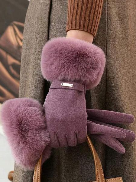 Women's Touchscreen Gloves, Waterproof Design, Soft Warm Wool Lining, Outdoor Winter Gloves, Casual Style, Fitted Fit