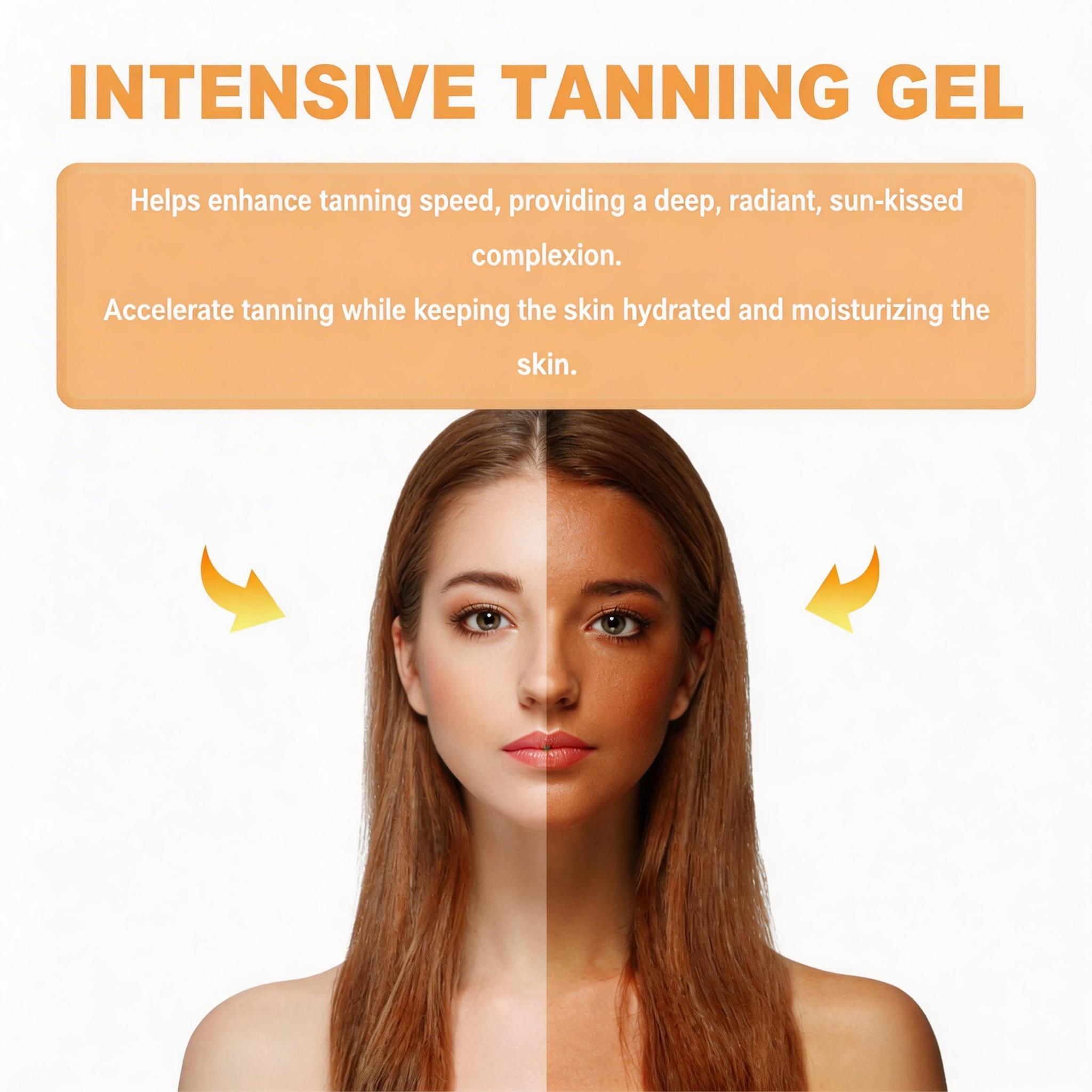 HOYGI Intensive Tanning Gel with Coconut Extract & Vitamin E, Deep Radiant Sun-Kissed Bronze, Hydrating Formula for Streak-Free Glow, Indoor/Outdoor Use All Skin Types natural