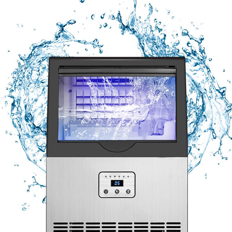 Self Cleaning Ice Maker 100lbs Daily |   Commercial & Home Use |   Fast Ice Production |   LED Display |   Freestanding or Under Counter Ice Machine Ideal for Restaurants Offices Parties Steel Stainless CIM-320F